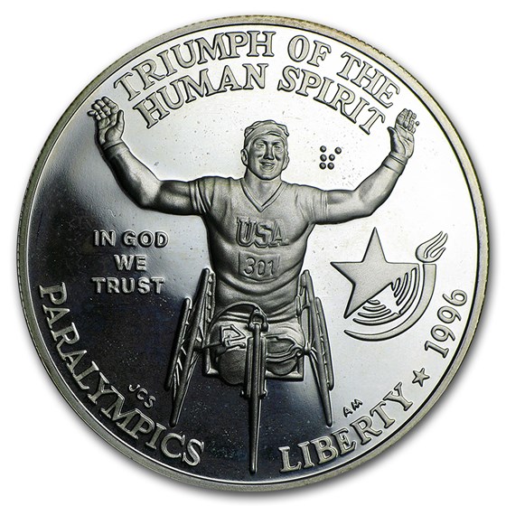 1996-P Paralympic/Wheelchair $1 Silver Commem Proof (Capsule only 1996-P Paralympic/Wheelchair $1 Silver Commem Proof (Capsule only